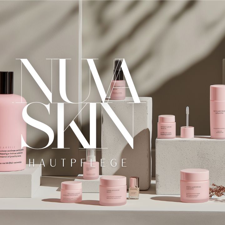 Premium Gesichtsserum von NUVASKIN mit Vitamin C und Hyaluronsäure für Anti-Aging und intensive Feuchtigkeit.