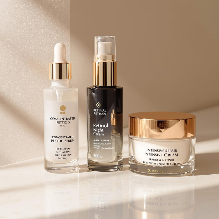 Hocheffektive Anti-Aging Serie mit Peptiden und Retinol für straffere Haut