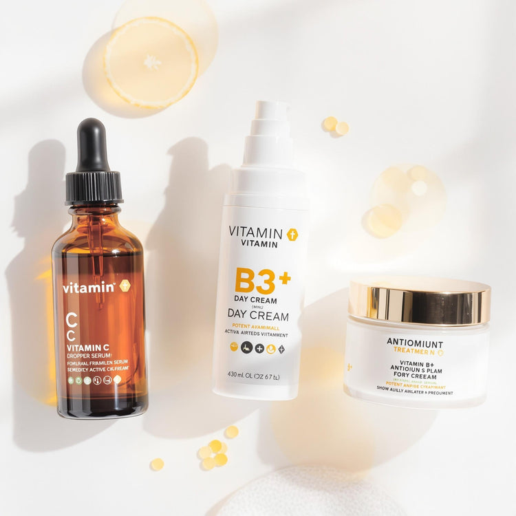 Vitalisierende Vitamin-Serie mit Vitamin C und B3 für strahlende Haut
