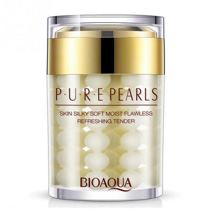 Bild der BIOAQUA Pure Pearl Sleeping Face Mask. Zeigt die Verpackung und die Textur der Maske. Perfekte nächtliche Pflege für feuchtigkeitsspendende und strahlende Haut.